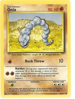 ONIX, Base Set Pokemon Card, TCG 56/102 WOTC - Image 1