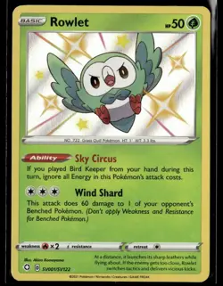 Pokemon Shining Fates: Shiny Vault Rowlet Reverse Holofoil SV001/SV122 - Image 1