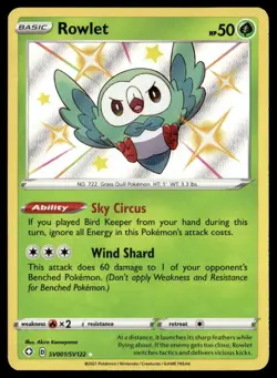 Pokemon Shining Fates: Shiny Vault Rowlet Reverse Holofoil SV001/SV122 - Image 1