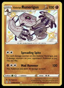 Pokemon Shining Fates: Shiny Vault Galarian Runerigus Holofoil SV066/SV122 - Image 1