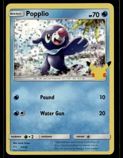 Pokemon McDonald's 25th Anniversary Popplio Holofoil 023/025 - Image 1