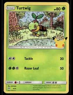 Pokemon McDonald's 25th Anniversary Turtwig Holofoil 004/025 - Image 1