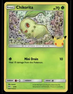 Pokemon McDonald's 25th Anniversary Chikorita Holofoil 002/025 - Image 1