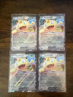 4 Copies of Pokemon Meowth ex 062/088 Me03: Perfect Order Holo - Image 1