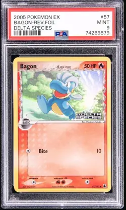 Pokemon TCG Bagon (Delta) EX Delta Species 57/113 Reverse Holo PSA 9 - Image 1