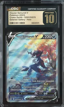 HISULAN SAMUROTT V CROWN ZENITH GG51/GG70 POKEMON HOLO CGC 10 PRISTINE - Image 1
