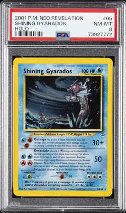 2001 POKEMON NEO REVELATION #65 SHINING GYARADOS-HOLO PSA 8 - Image 1