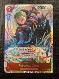 One Piece CCG Roronoa Zoro Egghead EB04-007 Super Rare Holo 9000 Power - Image 1