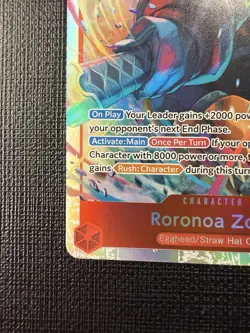One Piece CCG Roronoa Zoro Egghead EB04-007 Super Rare Holo 9000 Power - Image 4