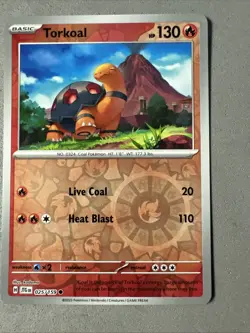 Pokemon TCG * Journey Together 025/159 Torkoal C REVERSE HOLO * UNG NM FRESH PK - Image 1