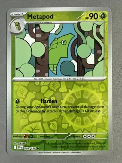 Pokemon TCG * Journey Together 002/159 Metapod Common REVERSE HOLO * NM FRESH PK - Image 1
