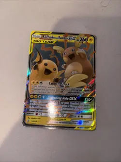 Pokemon TCG Raichu and Alolan Raichu GX Tag Team 54/236 - Image 1