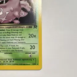 Pokemon Dark Weezing 14/82 Team Rocket Holo Rare Unlimited 60 HP Stage 1 - Image 5