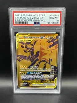 PSA 10 GEM MINT Pikachu & Zekrom GX SM248 Black Star Promo Holo Pokemon TCG - Image 1