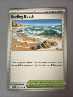 Pokemon TCG * Mega Evolution * 129/132 Surfing Beach Uncommon * FRESH PK - Image 1