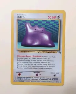 Ditto Fossil 18/62 Pokemon Unlimited Regular Rare WOTC Vintage Pokemon - Image 1