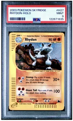 Pokemon Rhydon Skyridge Holo Rare #H27 PSA 9 Mint Swirl 🌀 ✨ - Image 1