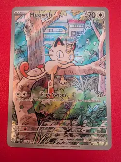 Pokemon Meowth 106/094 Phantasmal Flames Illustration Rare Holo 70HP Fury Swipes - Image 2