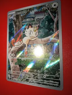 Pokemon Meowth 106/094 Phantasmal Flames Illustration Rare Holo 70HP Fury Swipes - Image 3