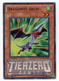 Yugioh SDDL-EN003 Dragunity Aklys US PRINT Super Rare 1st Edition NM/LP - Image 1