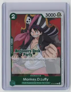 One Piece Monkey.D.Luffy Beginners Deck Party Participation ST16-005 NM - Image 1