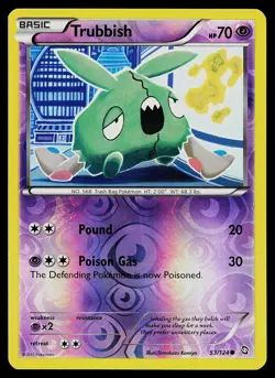 Pokemon Card - Trubbish Dragons Exalted 53/124 Reverse Holo Common - Image 1