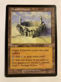 1X SP/MP MTG Magic The Gathering Grand Coliseum Onslaught Rare Land Card - Image 1