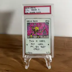 1/1 Original Hand Drawn Hocus Pocus Card Slabbed Signed Series 1 1/1 Brokemon - Image 1