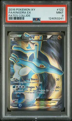 2016 POKEMON XY FATES COLLIDE #122 FULL ART/KINGDRA EX PSA 9 - Image 1