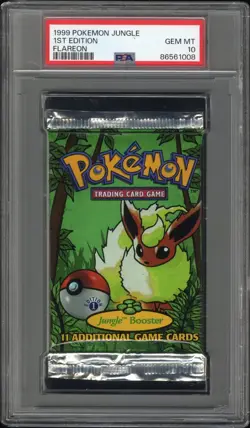 PSA 10 Gem Mint 1999 Pokemon Jungle 1st Edition Booster Pack Flareon Art Sealed - Image 1