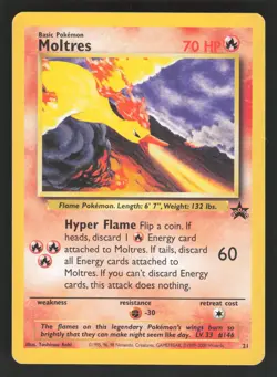 Moltres 21 Pokemon TCG WoTC Promo Toshinao Aoki Error LP - Image 1