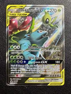 Celebi & Venusaur GX SM167 Sun & Moon Promo Tag Team Tin Pokemon TCG 2019 VG - Image 1