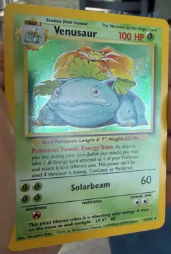 Pokemon Base Set Venusaur Holo Rare 15/102 LP WOTC Vintage - Image 3
