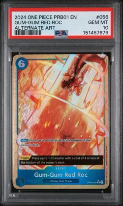 PSA 10 Gum-Gum Red Roc PRB01 Alternate Art OP04-056 One Piece (Gem Mint 10) - Image 2