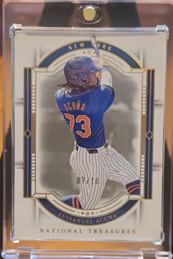 Panini 2024 National Treasures Luisangel Acuna #31 Mets Holo Gold /10 Rookie - Image 1