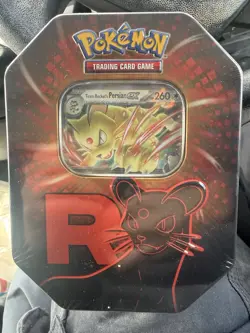 Team Rockets Persian EX Pokemon TCG Destined Rivals Tin New And Sealed - Image 1