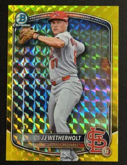 2025 Bowman Draft - Chrome JJ Wetherholt #BDC-145 Yellow Geometric Refractor /75 - Image 1