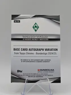 Romano Schmid 2024-25 Topps Chrome Sapphire Bundesliga Black Refractor Auto /10 - Image 2
