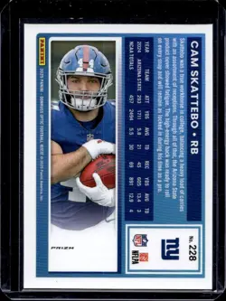 Cam Skattebo 2025 Donruss Optic #228 Rated Rookie Silver Holo Prizm - Image 2