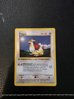 Grey Stamp 1ST EDITION Pidgey 57/102 Base Set SHADOWLESS Vintage Pokemon LP-/MP+ - Image 1