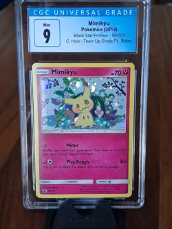 MIMIKYU SM163 / MINT 9 / CGC POKEMON 2019 / BLACK STAR PROMO/ TEAM UP HOLO - Image 1