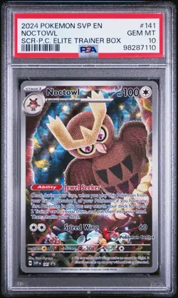 PSA 10 Noctowl Pokemon Center Stamped Promo Card SVP 141 Stellar Crown PC ETB - Image 1