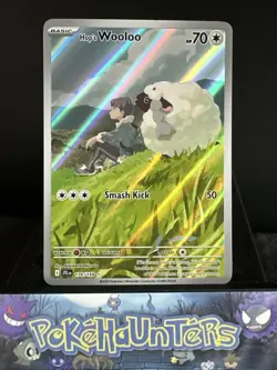 Pokemon Card Hop's Wooloo 170/159 Journey Together Illustration Rare Near Mint - Image 1