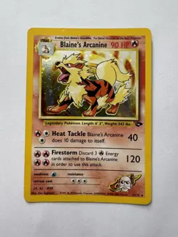 Blaine's Arcanine Holo Rare Card Pokemon Gym Challenge 1/132 Pokemon TCG - Image 1
