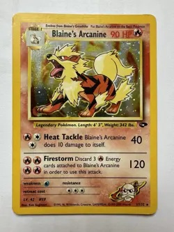 Pokemon TCG Blaine's Arcanine Holo Rare Card 1/132 Gym Challenge Vintage - Image 2