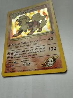 Pokemon TCG Blaine's Arcanine Holo Rare Card 1/132 Gym Challenge Vintage - Image 3