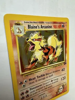 Pokemon TCG Blaine's Arcanine Holo Rare Card 1/132 Gym Challenge Vintage - Image 4