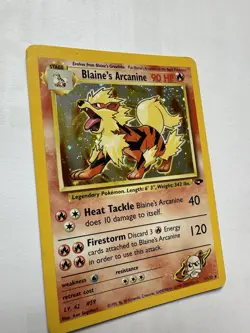 Pokemon TCG Blaine's Arcanine Holo Rare Card 1/132 Gym Challenge Vintage - Image 5