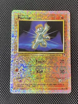 Pokemon TCG Machop Reverse Holo Card 79/110 Legendary Collection DMG - Image 1