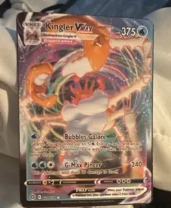 Pokemon Kingler VMAX Brilliant Stars Holo Card 029/172 330 HP - Image 1